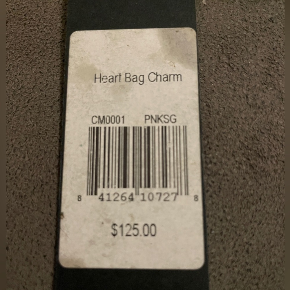 New Edie Parker Pink/Silver Heart Bag Charm/keychain - Picture 3 of 3